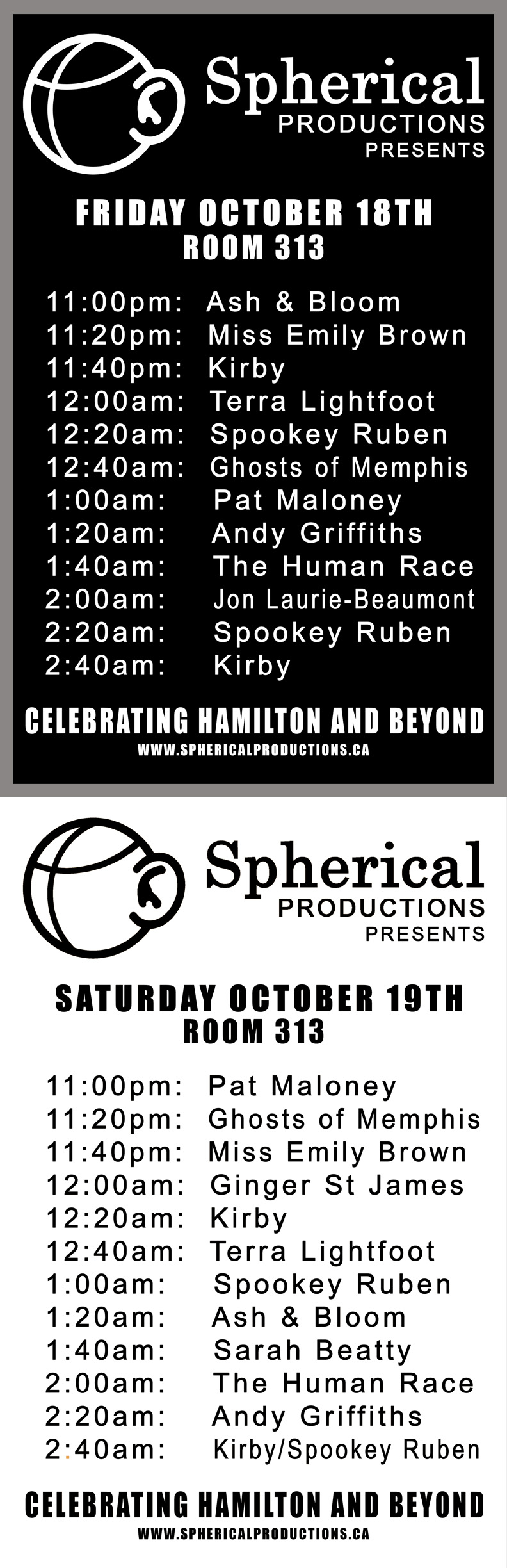 Spherical Productions at Folk Music Ontario this weekend!!!
